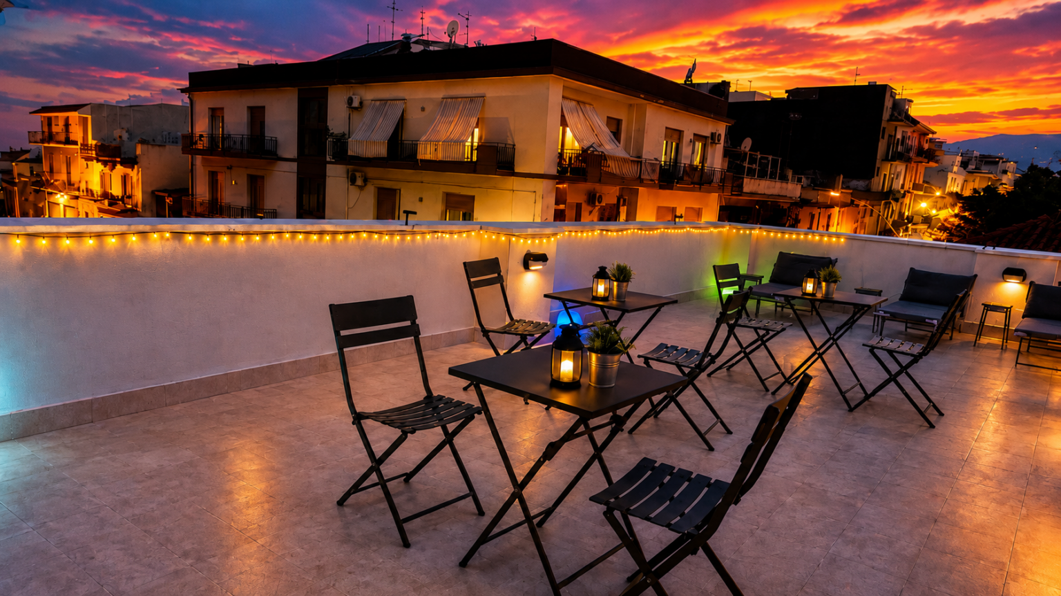 Terrazza di Aghena al tramonto